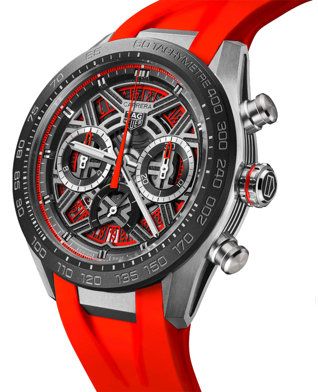 TAG Heuer TAG Heuer Carrera Chronograph Extreme Sport CBU2082.FT6275 механические мужские часы часы крупный план красный циферблата
